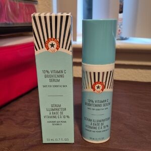 First Aid Beauty Vitamin C Serum with Blue and White Packaging